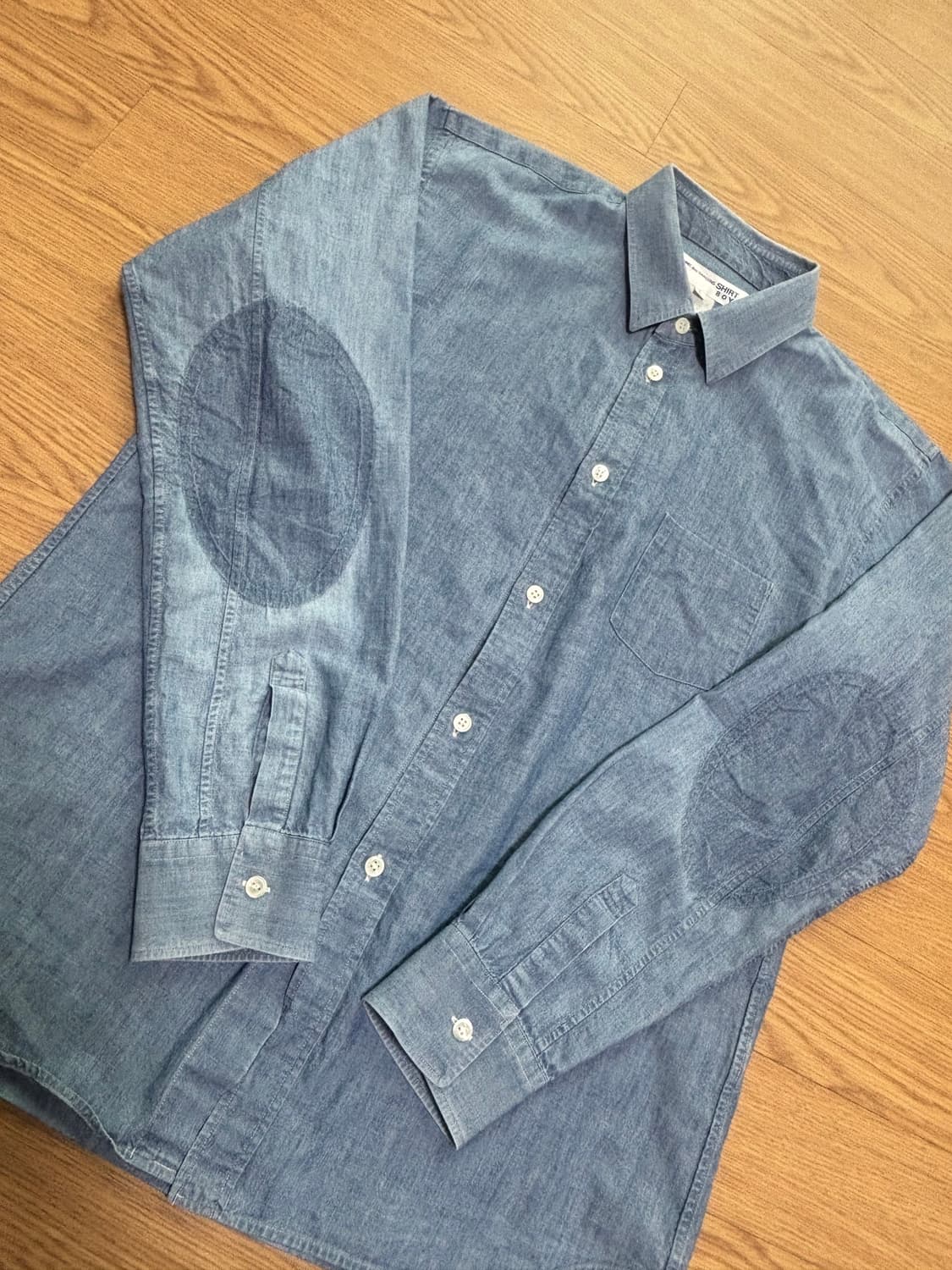 꼼데가르송 셔츠 보이 샴브레이 셔츠 L 상품이미지2