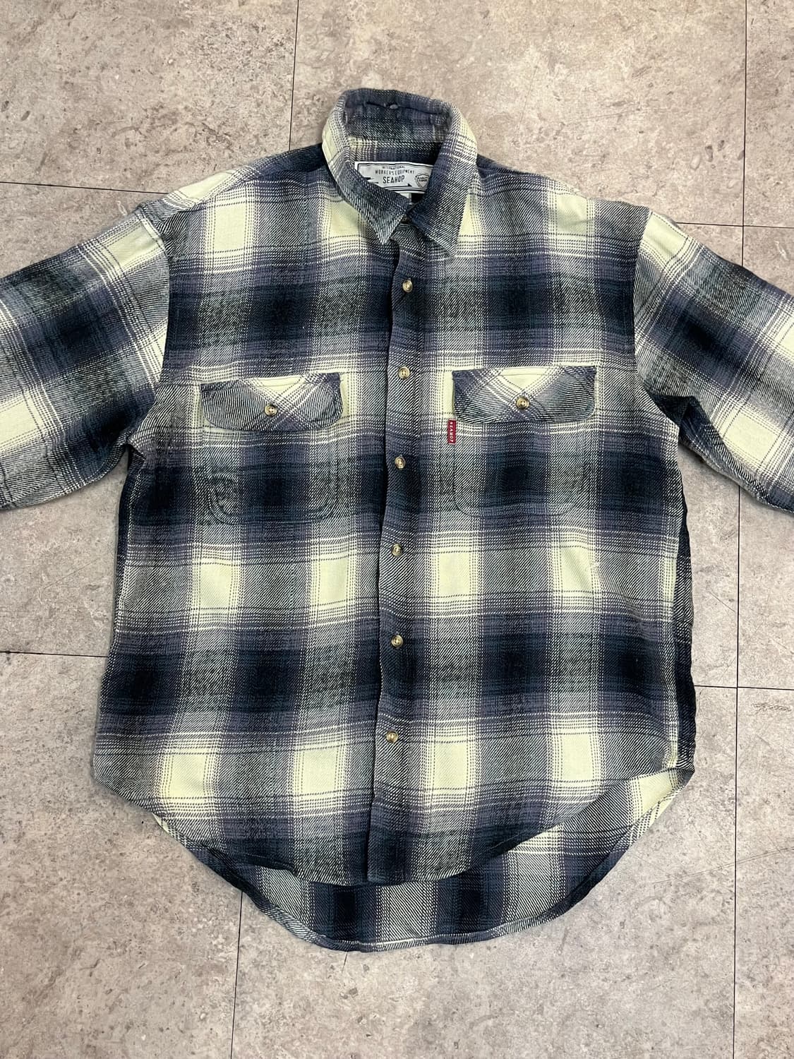 빈티지 Seahop 포켓 체크 셔츠 #csz3675 상품이미지4