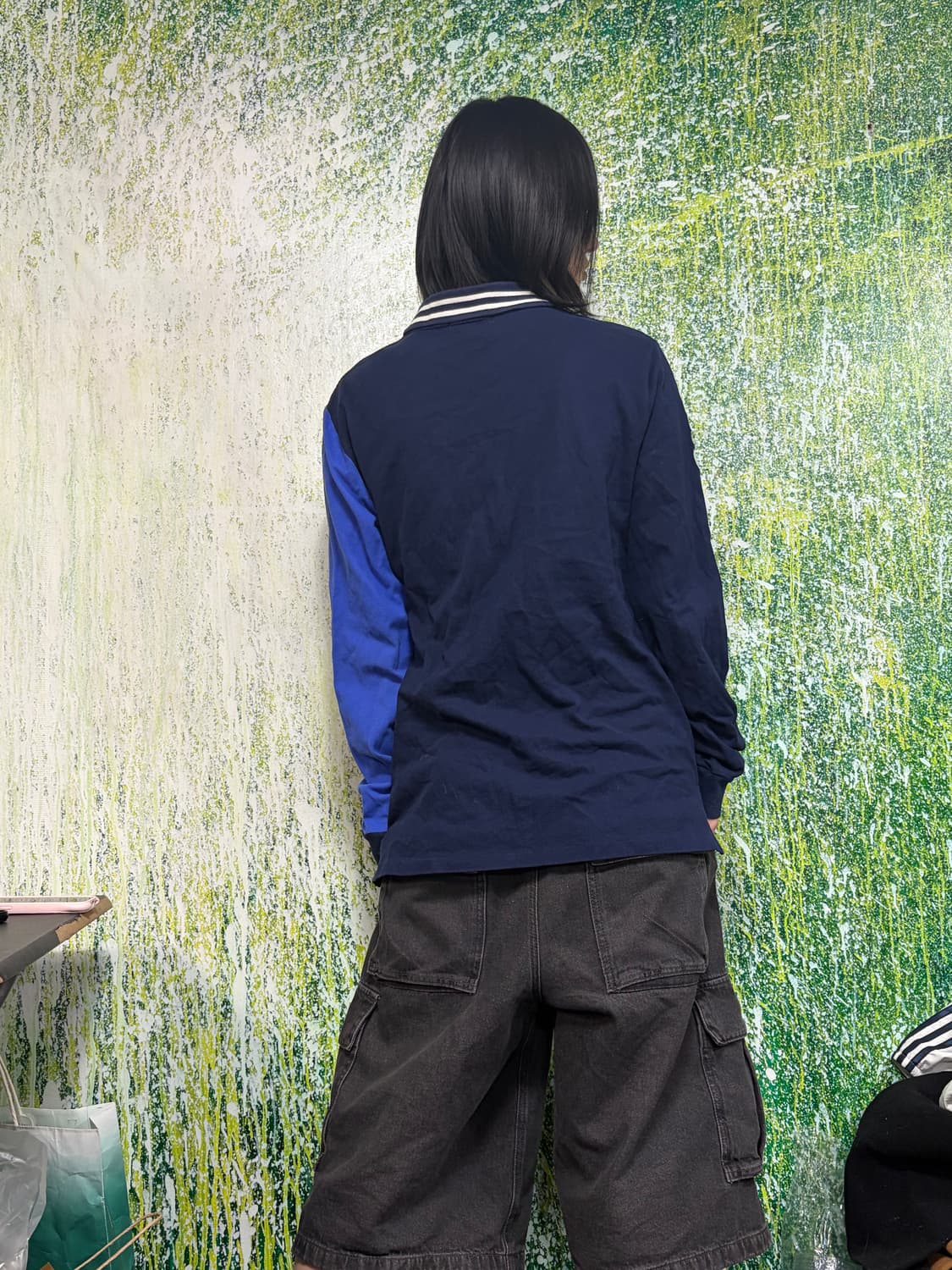 폴로 빅포니 치프키프 네이비 블루 배색 자수 럭비티 롱슬리브 키즈 XL 상품이미지5