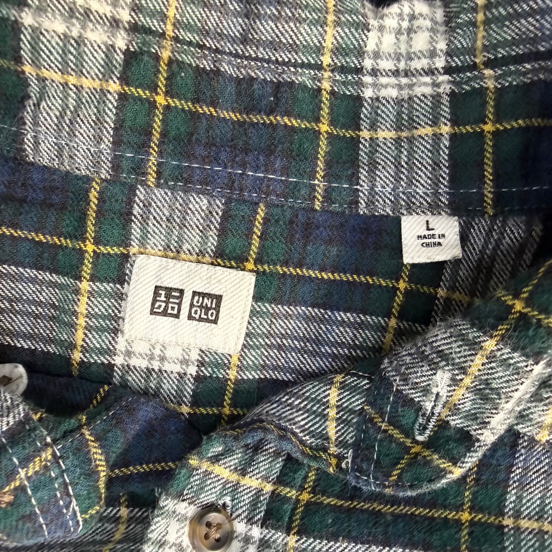 L 유니클로 체크 셔츠 0223T 상품이미지3