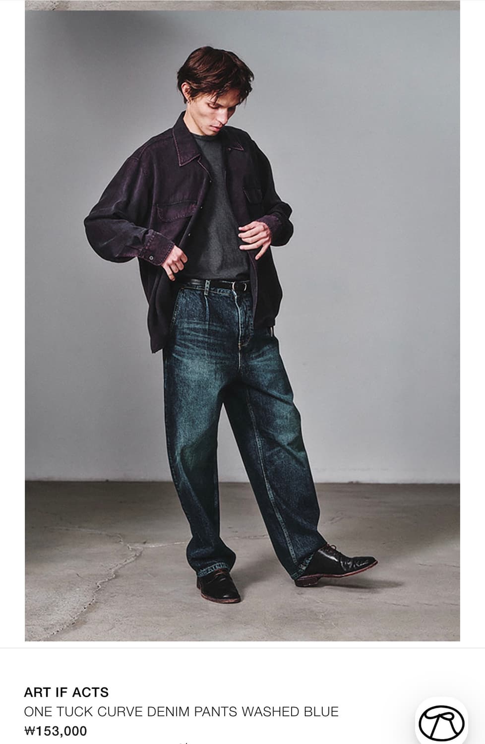 아트이프액츠 One Tuck Curve Denim 원턱 커브드 데님m 상품이미지6