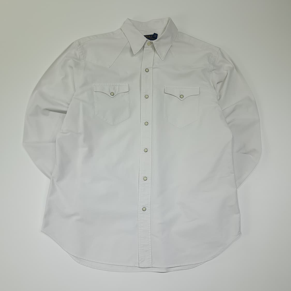 CL462 L 폴로 90s 코튼 펄스냅 화이트 웨스턴 셔츠 남방 상품이미지1