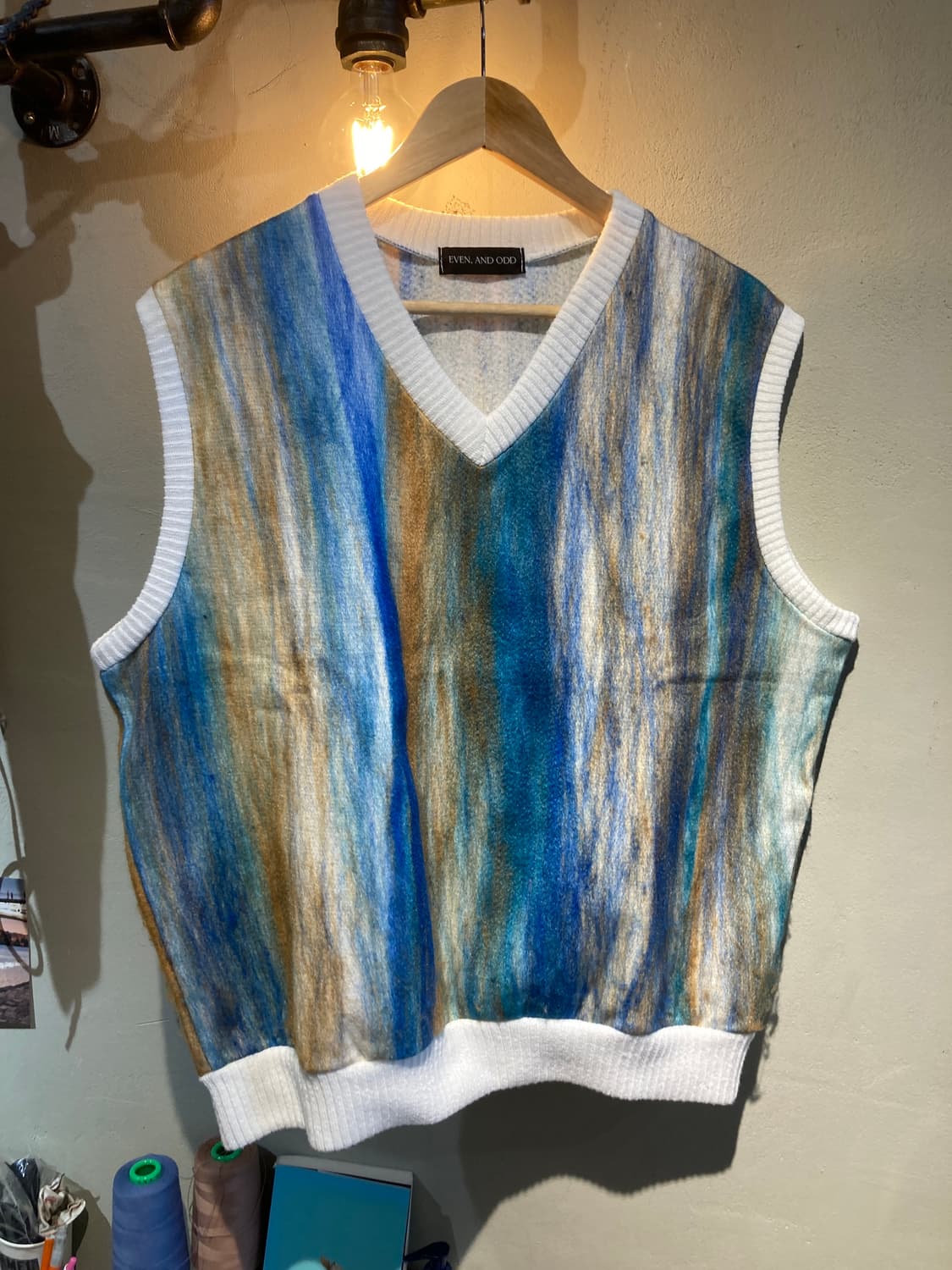 패턴 털 베스트 상품이미지1