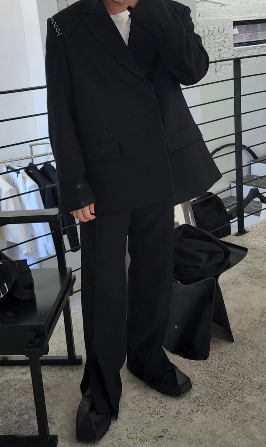 준느 /J20 IX자수 블레이저, P10RE 플레어 슬랙스 셋업/M, M 상품이미지1