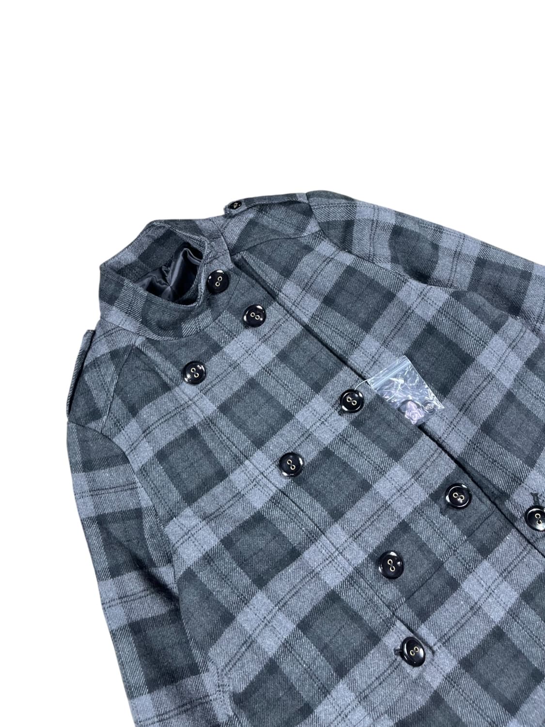 Vintage 체크패턴 하이넥 코트  상품이미지2