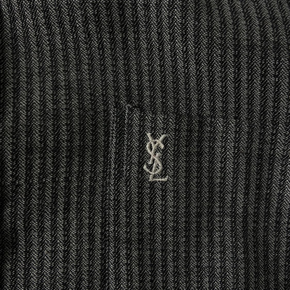 Yves Saint Laurent  입생로랑 자수 차콜 스트라이프 셔츠 상품이미지3