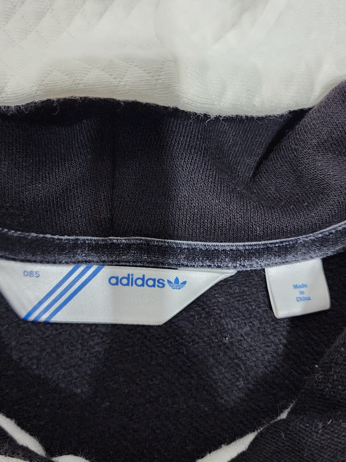 아디다스 빈티지 실버로고 블랙 아이보리 후드집업 85 상품이미지8