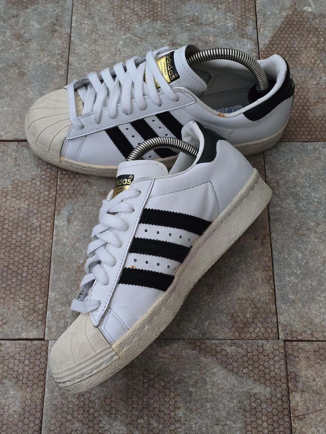 (225)아디다스 슈퍼스타 80s 화이트 블랙 상품이미지6