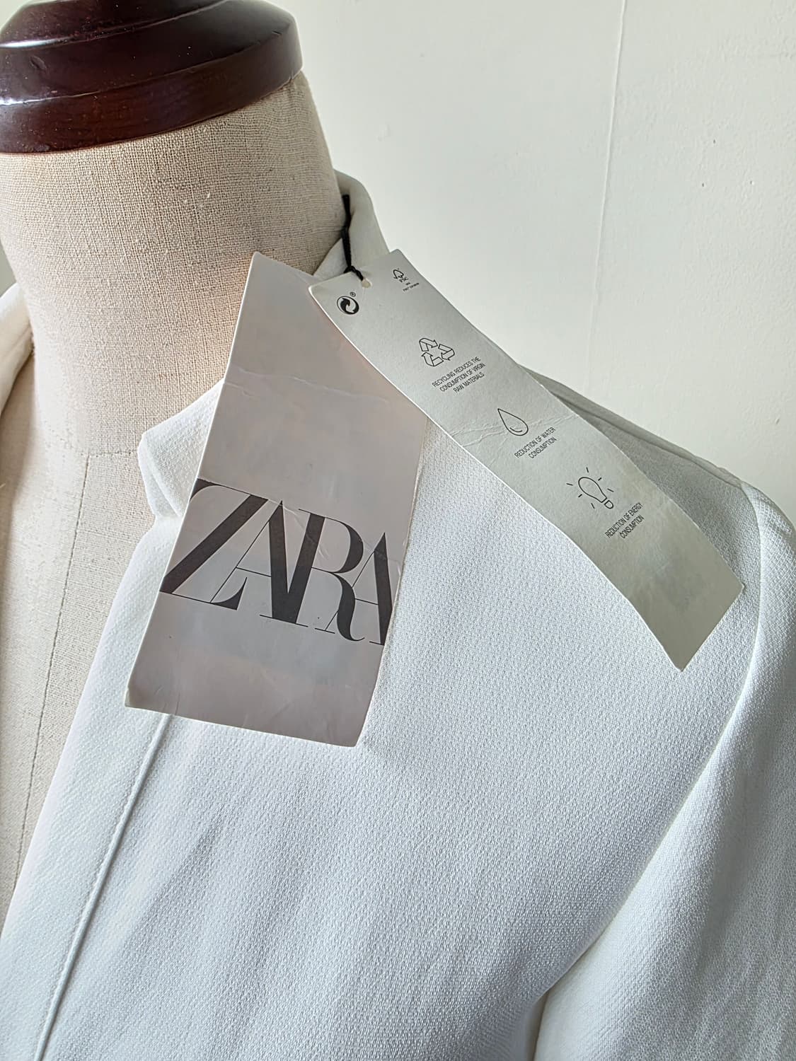 미착용 새상품 ZARA 자라 화이트 핀턱 롱 원피스 상품이미지3