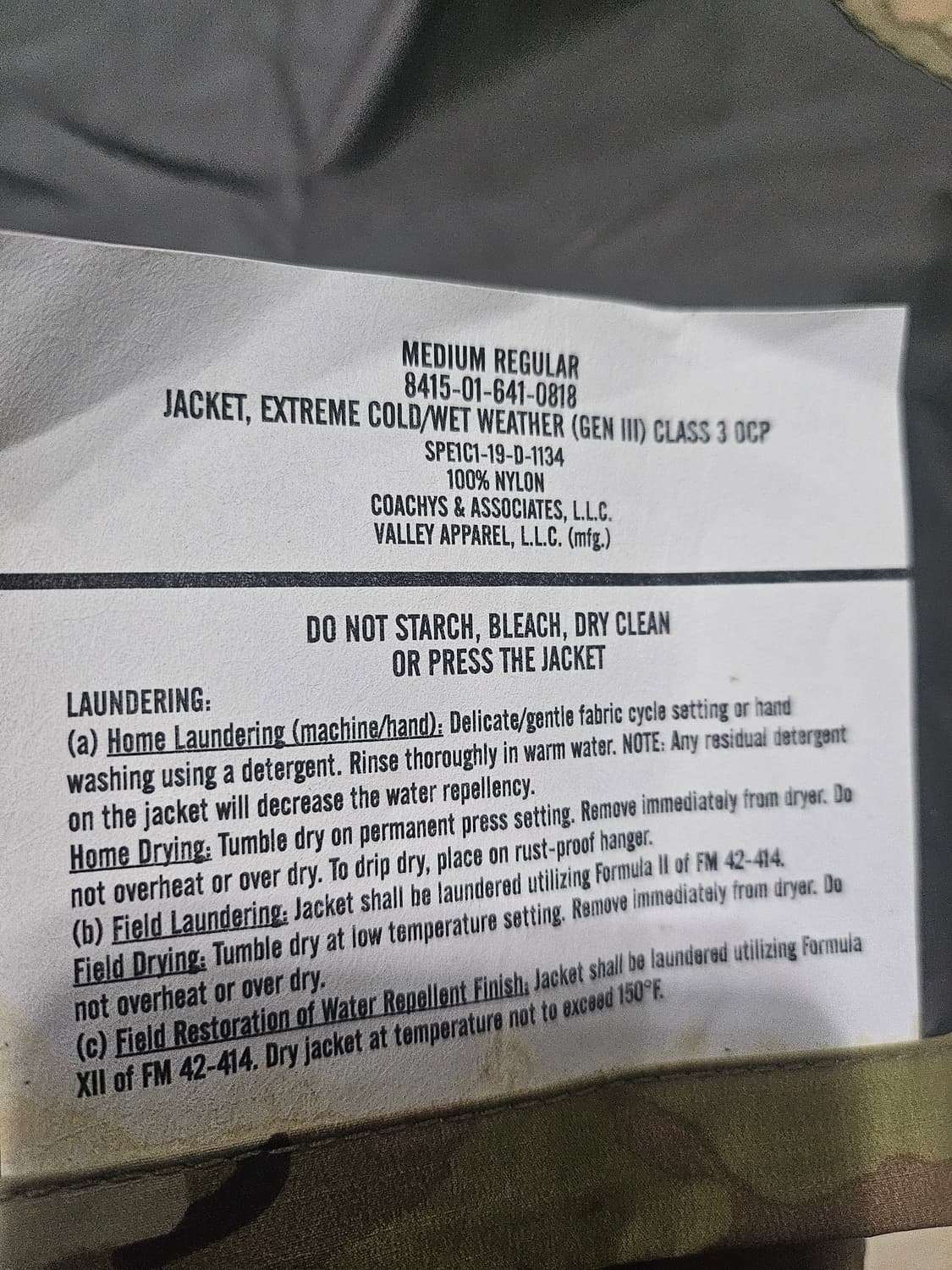 미군오리지날 멀티캠 팩라이트 미사용신품 MR 상품이미지4