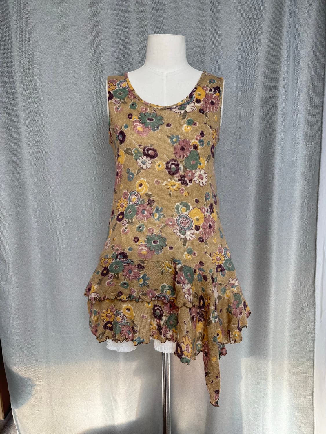 빈티지 플로랄 패턴 언팔 프릴 슬리브리스 상품이미지7