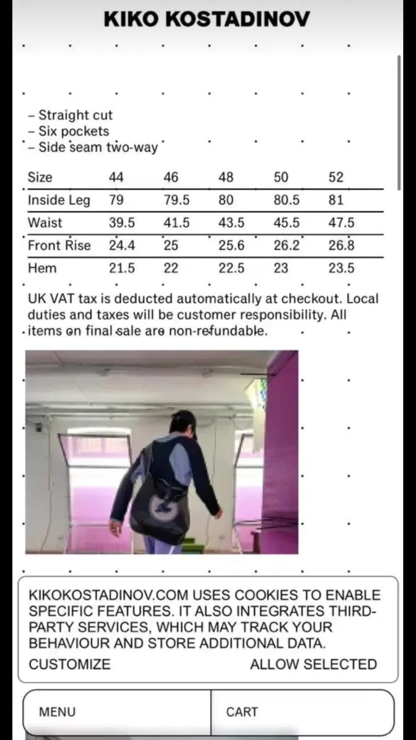 KK 키코 코스타디노브 아이린 트라우저 44 상품이미지2