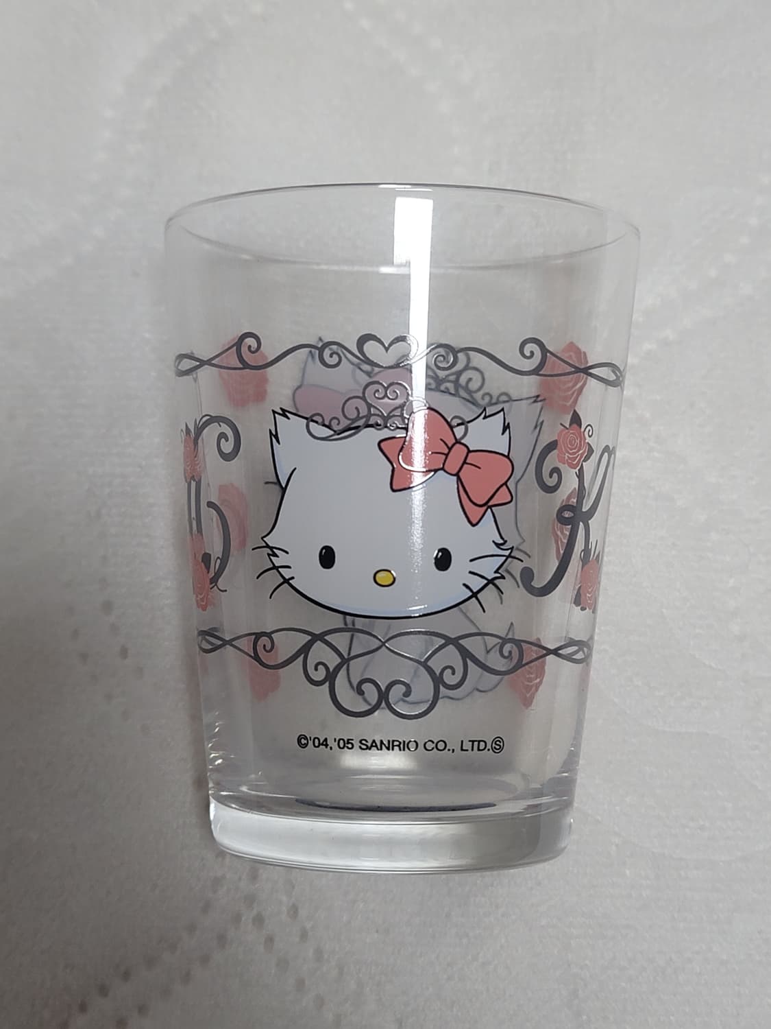 산리오 2005 챠미키티 장미 유리컵 고전키티 빈티지 챠미 상품이미지3