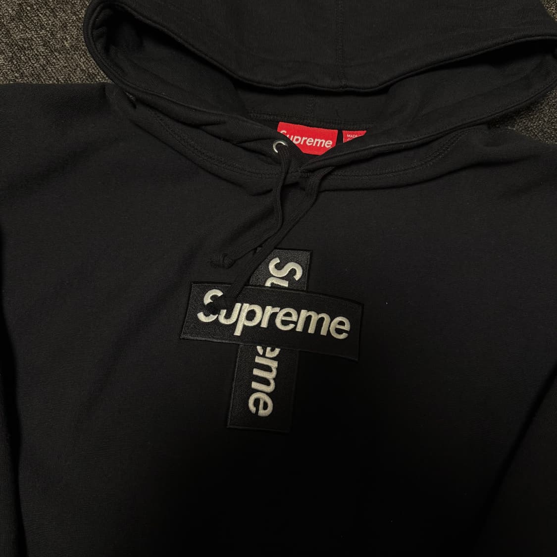 [L] 슈프림 크로스 박스로고 후드 스웨트셔츠 블랙 - 20FW 상품이미지2