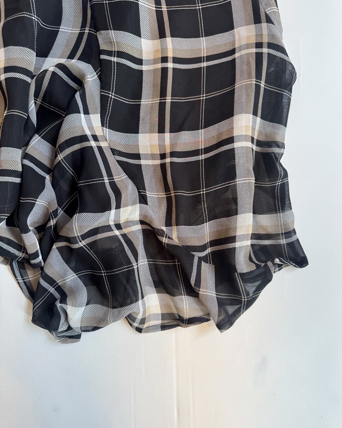 BLACK & WHITE PLAID MERMAID SKIRT  상품이미지3