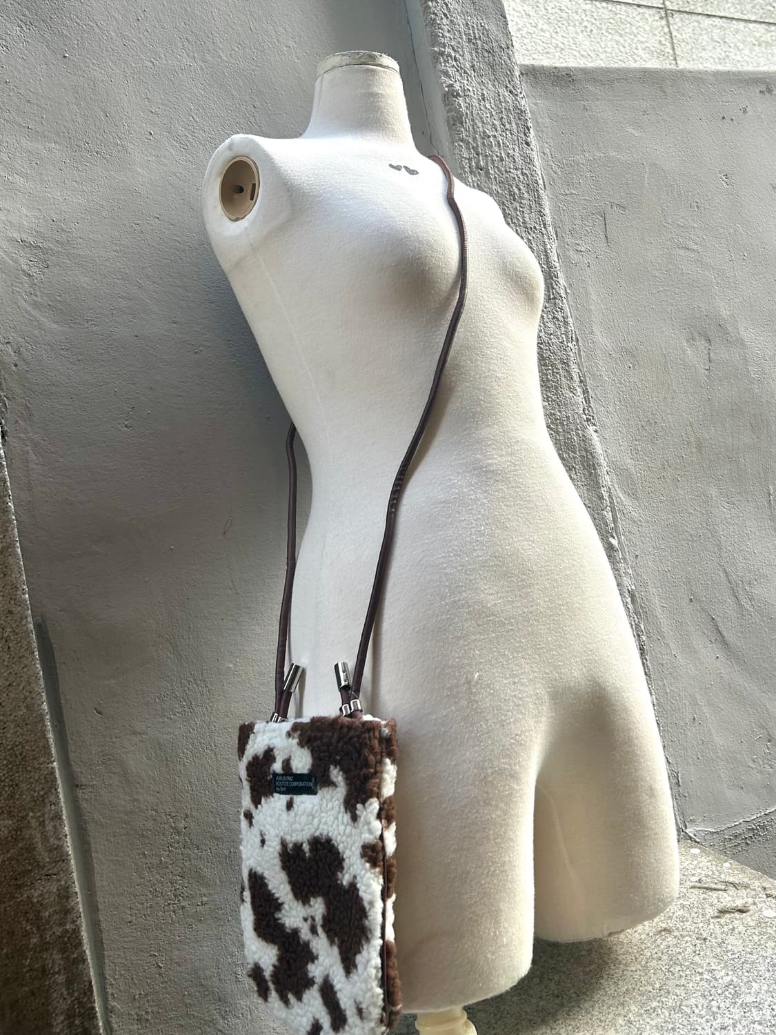 일본빈티지 모리걸 양털 브라운 미니 크로스백 상품이미지1