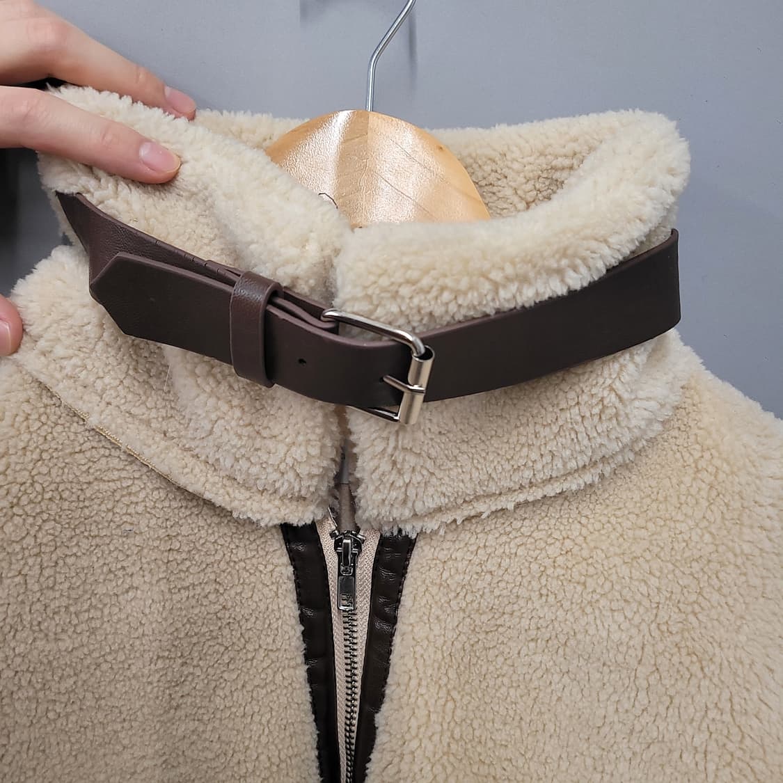 Muzak 무자크 여성 무스탕 베이지 상품이미지3