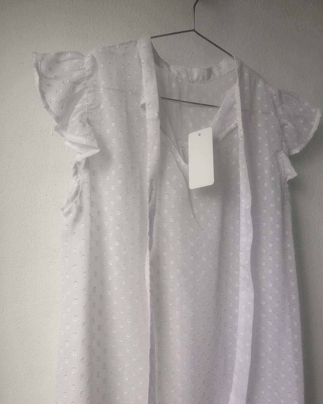 Dot pattern tied see through blouse 상품이미지4