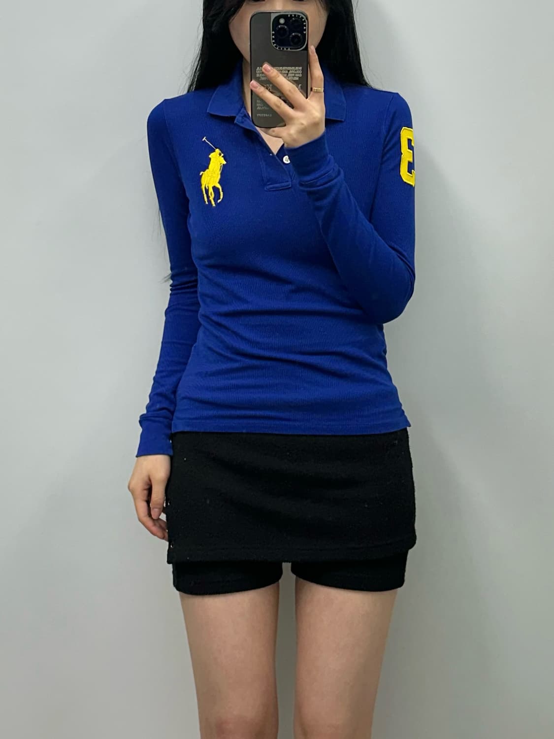 폴로 랄프로렌 빅포니 블루 긴팔 카라 티셔츠 상품이미지1