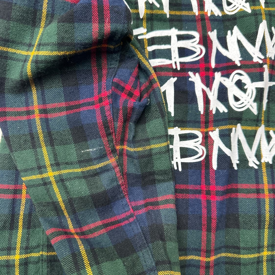 아임낫어휴먼비잉 그린 레드 체크 후드셔츠 상품이미지4