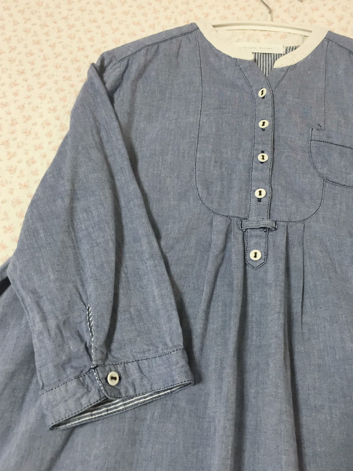 빈티지 모리걸 데님 롱블라우스 상품이미지2