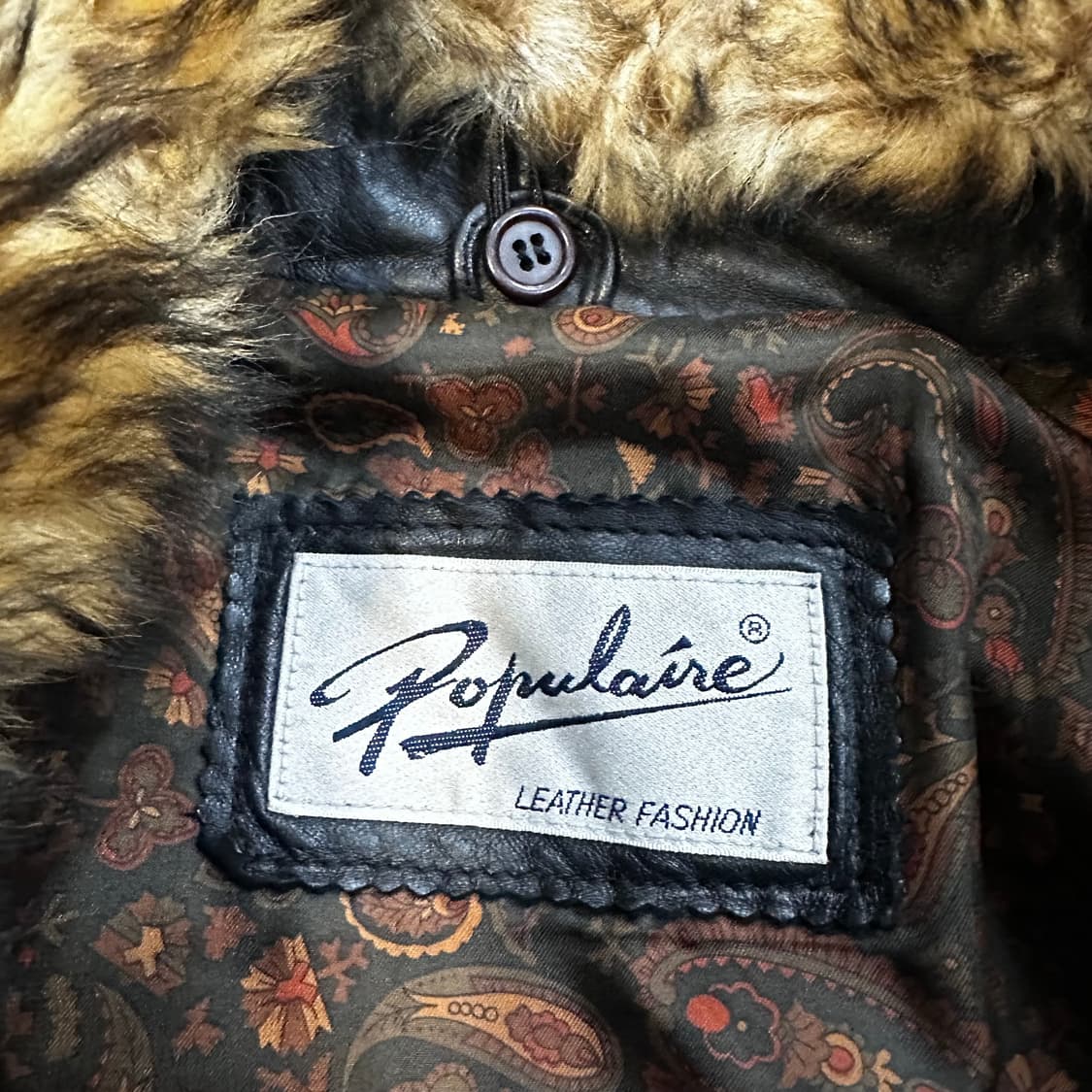 빈티지 퍼 트리밍 양가죽 봄버 자켓L 상품이미지2