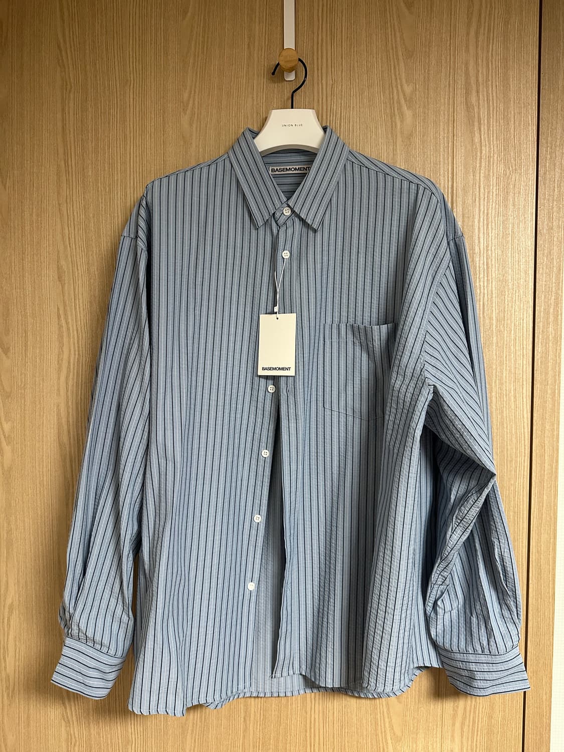 베이스모먼트 리조트 스트라이프 셔츠 스카이 블루(L) 상품이미지4