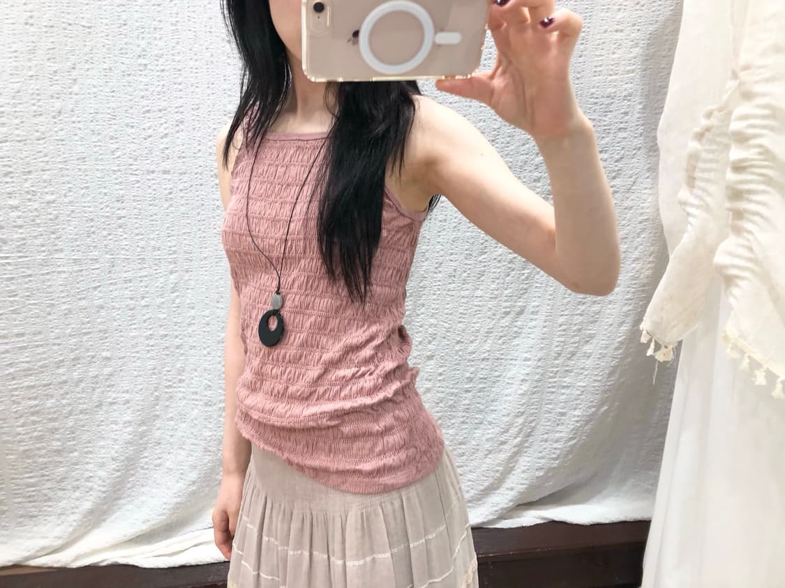 deep pink wrinkle sleeveless 상품이미지3