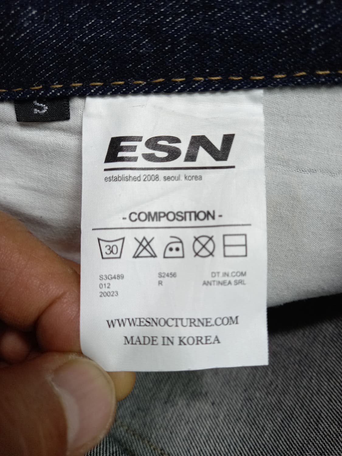 30 새상품 ESN Kor 생지 스판 슬림일자진 진청 커스텀 30-249 상품이미지7