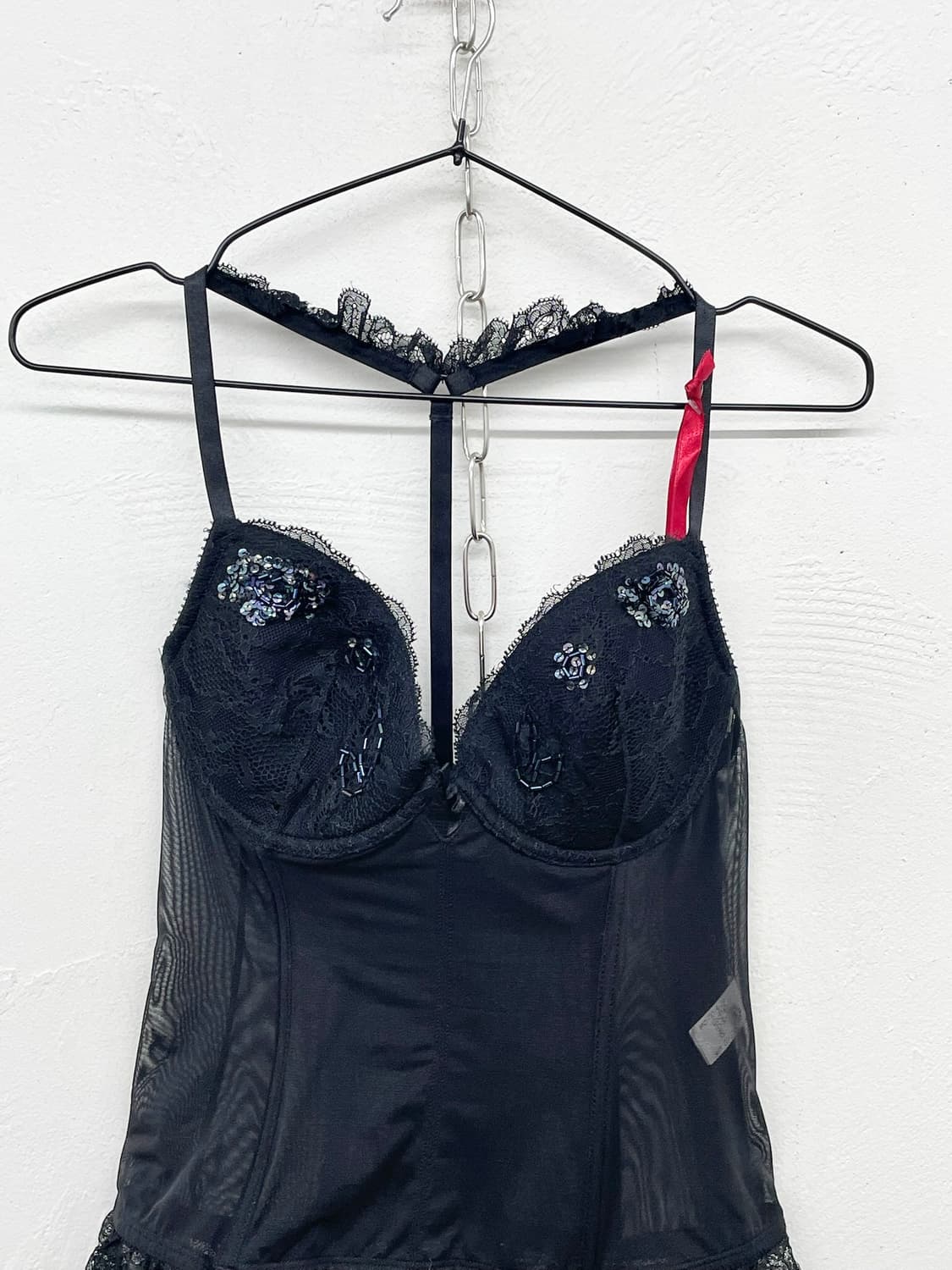 블랙 시어 가터 코르셋 상품이미지6