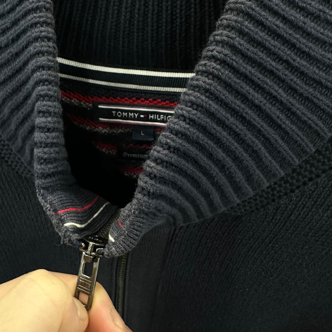 100 타미힐피거 남자 프리미엄코튼 니트 집업 상품이미지5