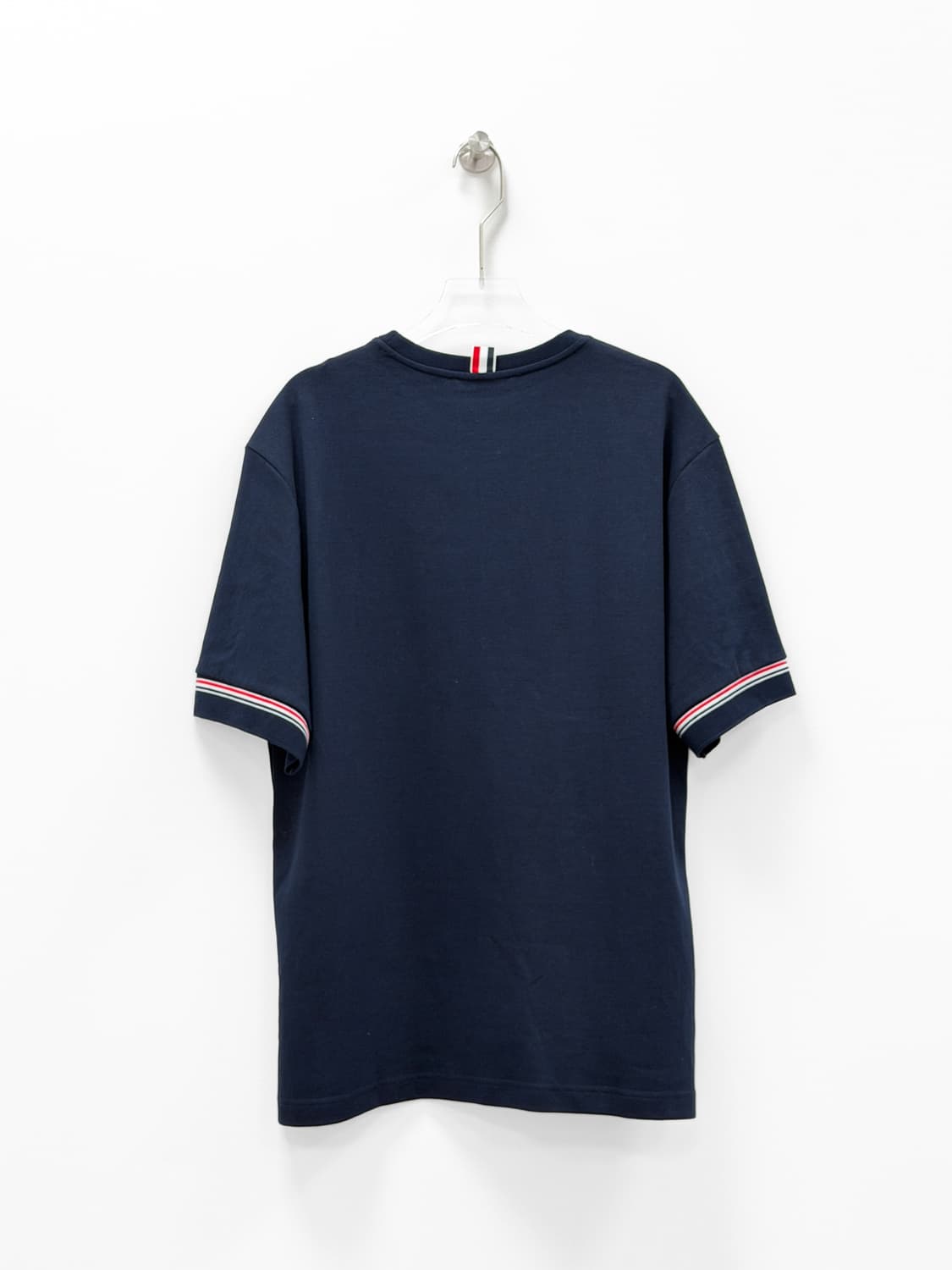 톰브라운 클래식 코튼 쇼트 슬리브 티셔츠 네이비 상품이미지2