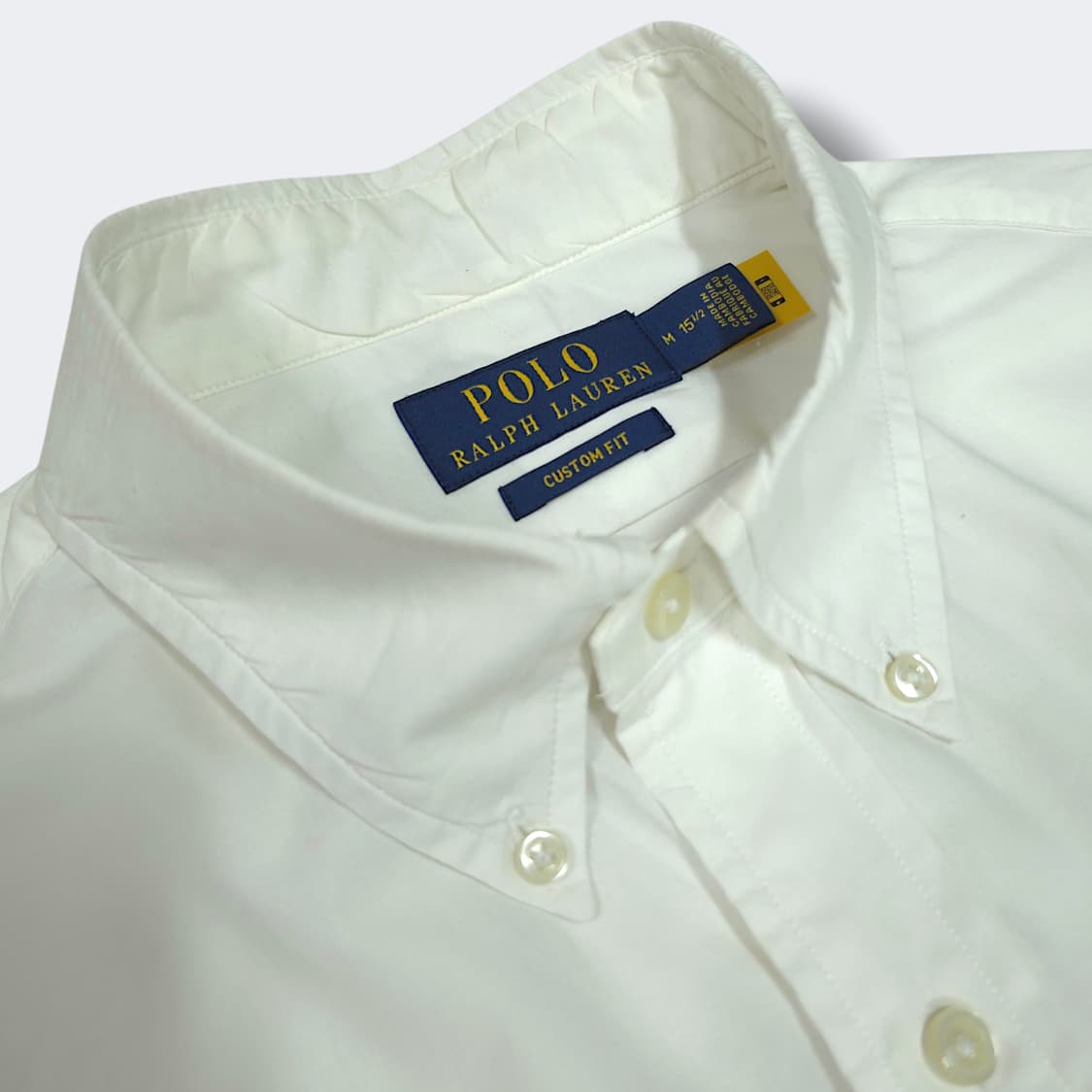 [M] 폴로 화이트 커스텀핏 스트레치 코튼 긴팔셔츠 상품이미지8