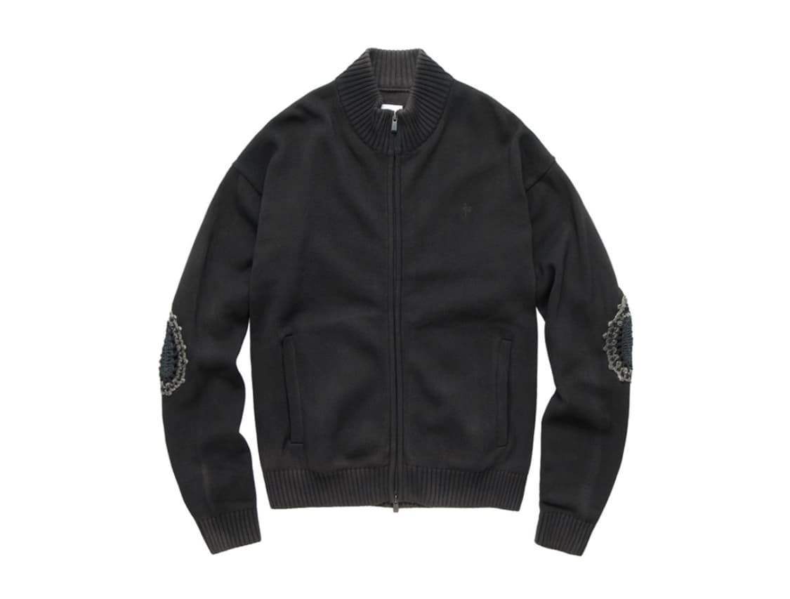 폴리테루 트랙 니트 집업 차콜 상품이미지1