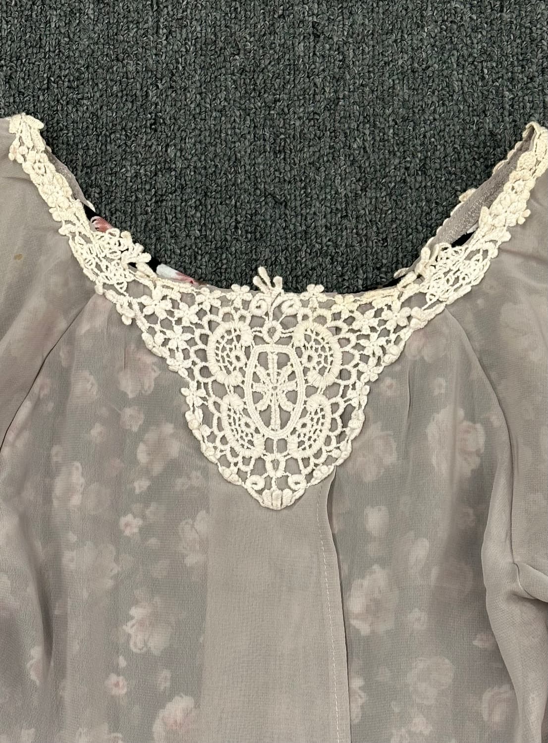 M)Axes Femme vintage 여성 레이스 플로럴 레이어드 블라우 상품이미지5