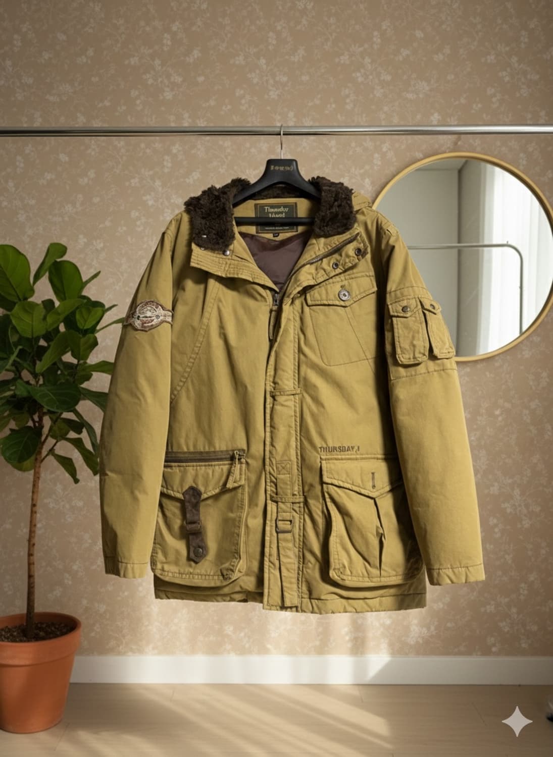 써스데이아일랜드 남성 카키색 덕다운 점퍼 100 상품이미지1