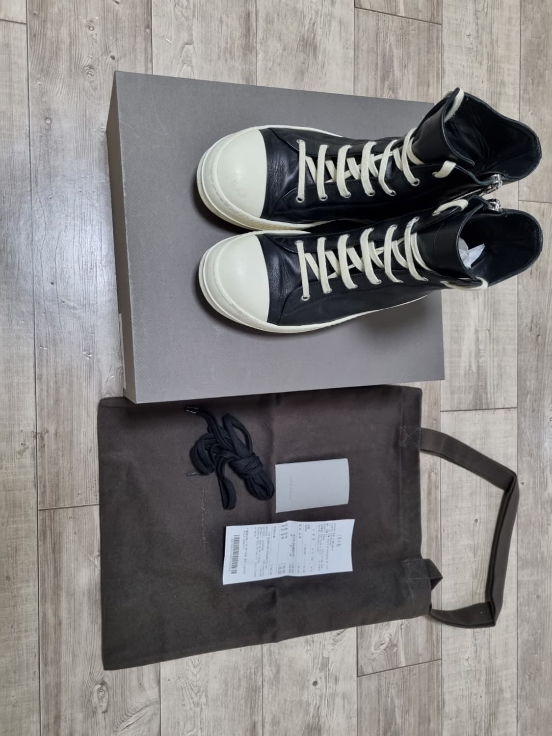 [42]릭오웬스 컨버스 하이 라몬즈 블랙 밀크 상품이미지1