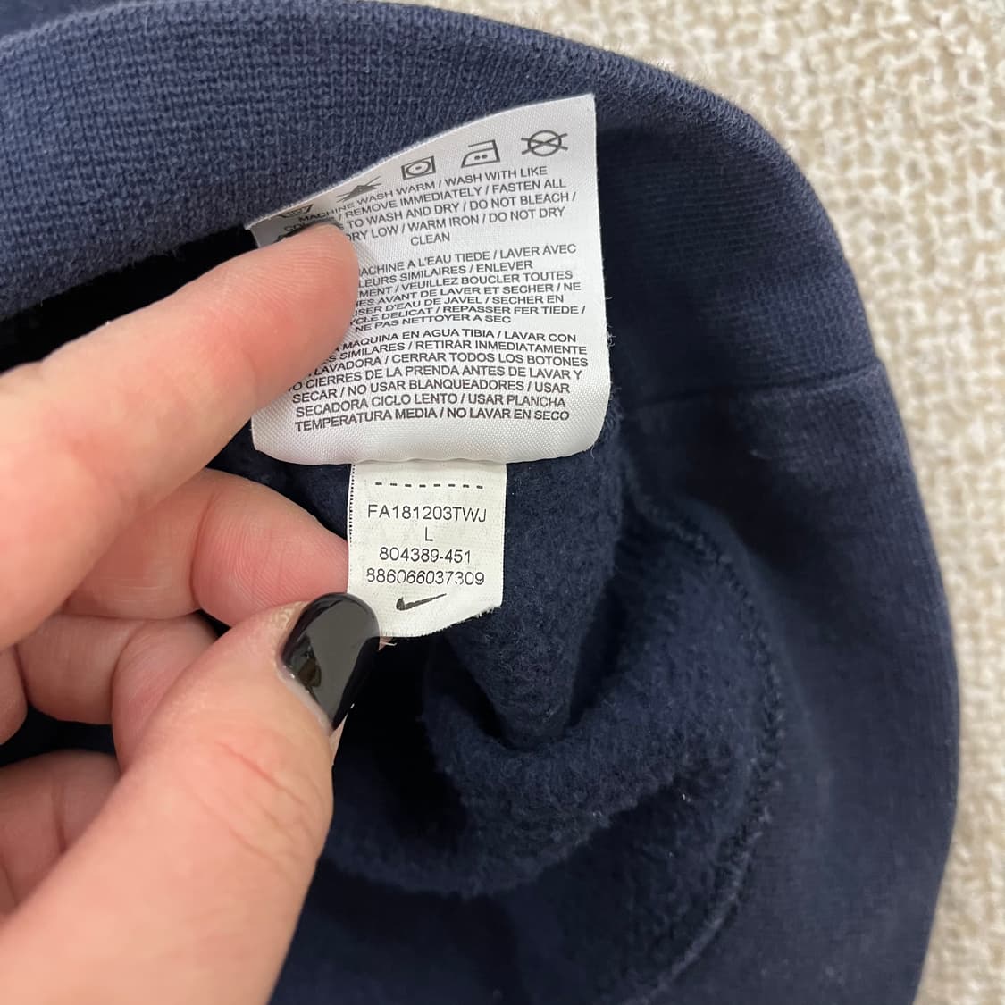 L 나이키 네이비 스우시 후드 집업 0203M1 상품이미지4
