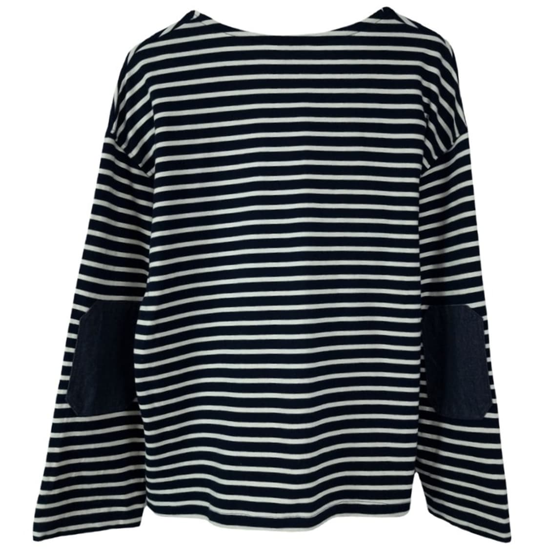 [프리즘웍스] 엘보우 패치 오버핏 보트넥 스트라이프 롱슬리브 M19206 상품이미지3