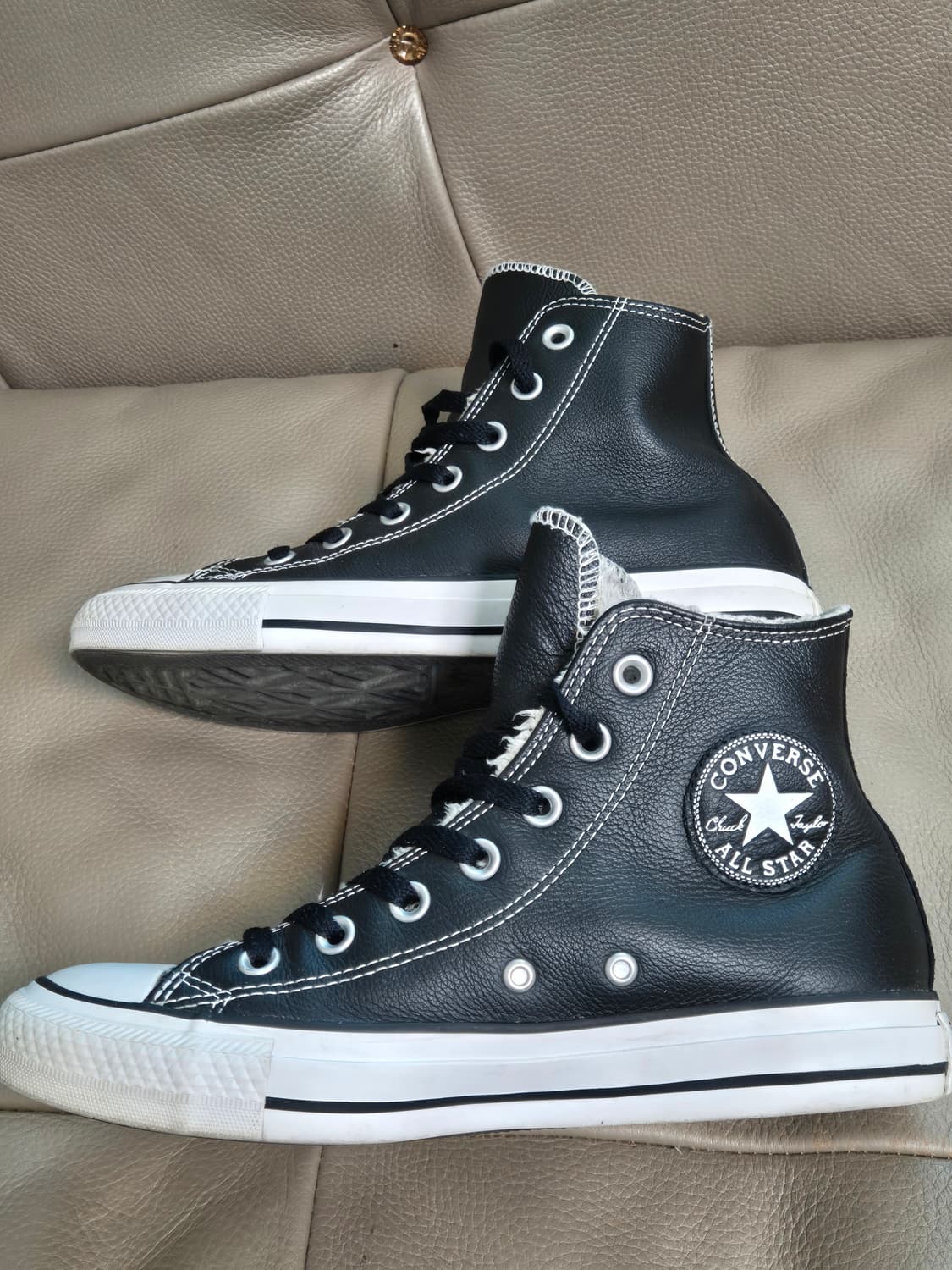 컨버스 올스타 척테일러 하이 가죽 시어링 양털 여자 240 상품이미지4