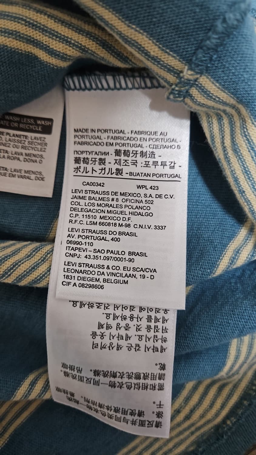 리바이스 LVC 1920's 선셋 헨리 티셔츠 블루 & 크림 S 상품이미지8