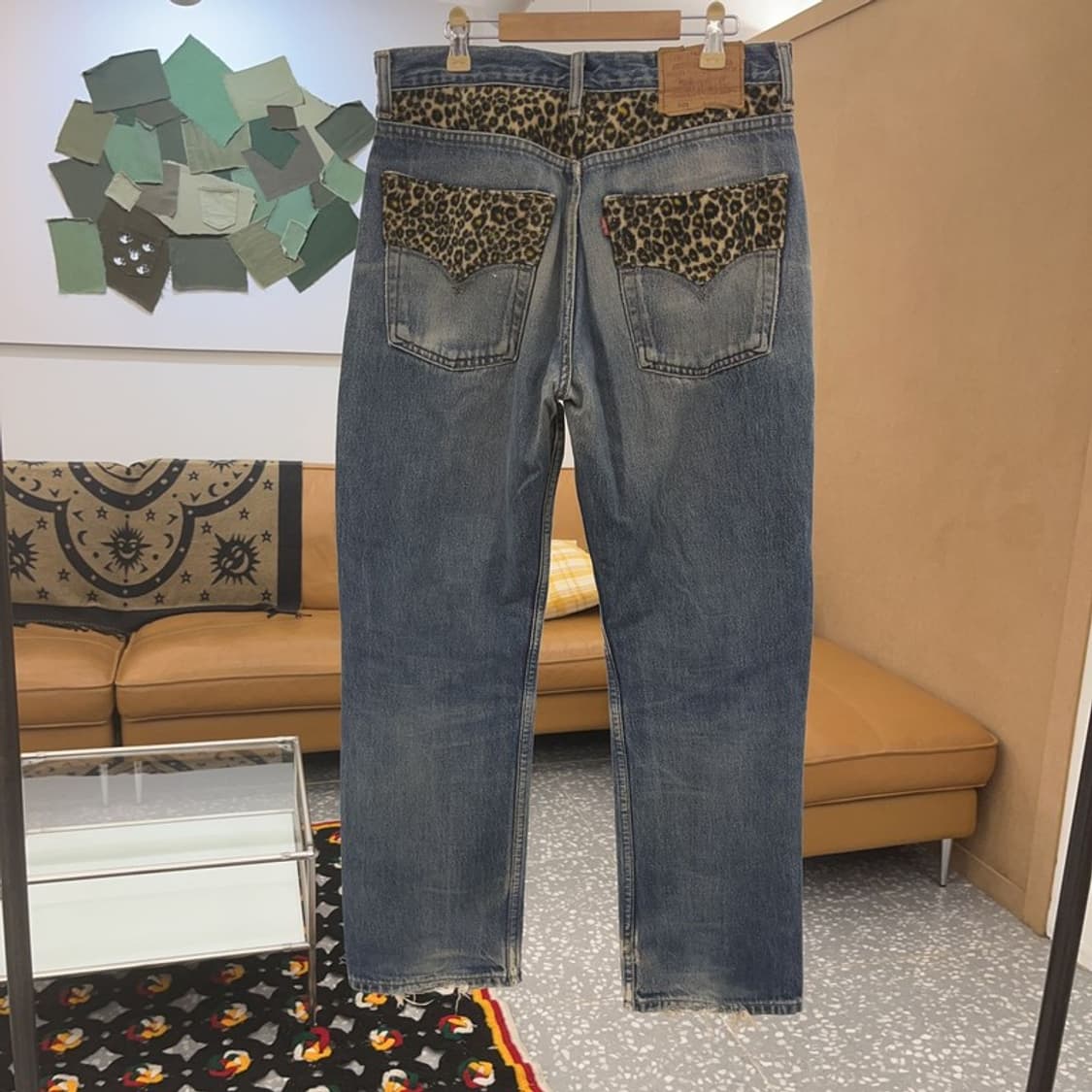 리바이스 희귀 갸루 레오파드 데미지 커스텀 데님팬츠 31인치 C07467 상품이미지4