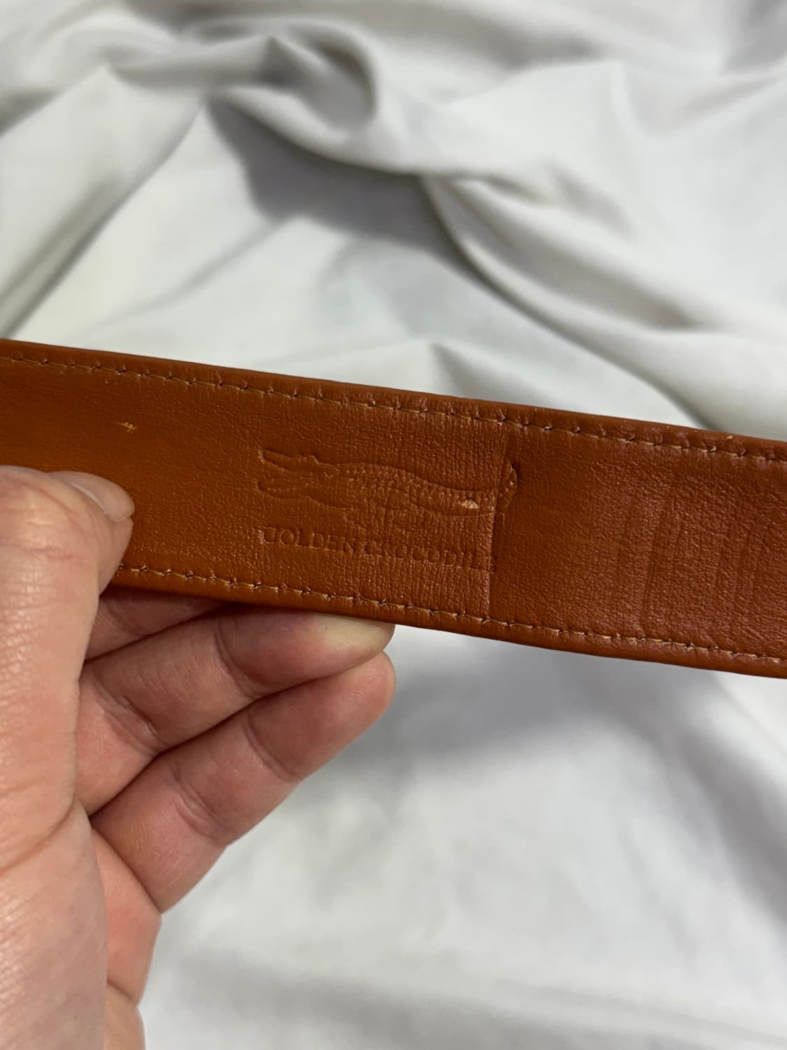 Golden Crocodile 천연 악어 가죽 벨트 상품이미지5