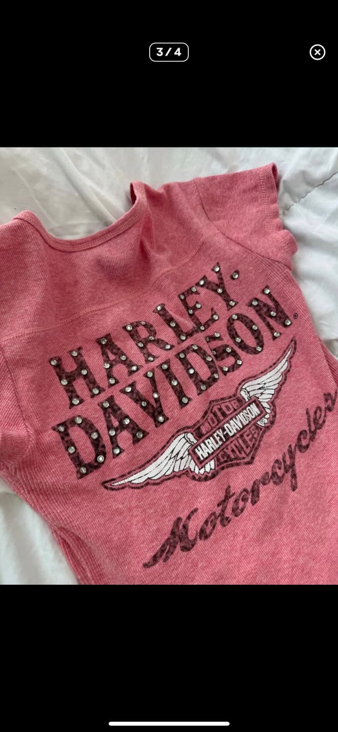 할리데이비슨 슬리브리스 슬림 반팔티(xs) 딱붙 상품이미지3