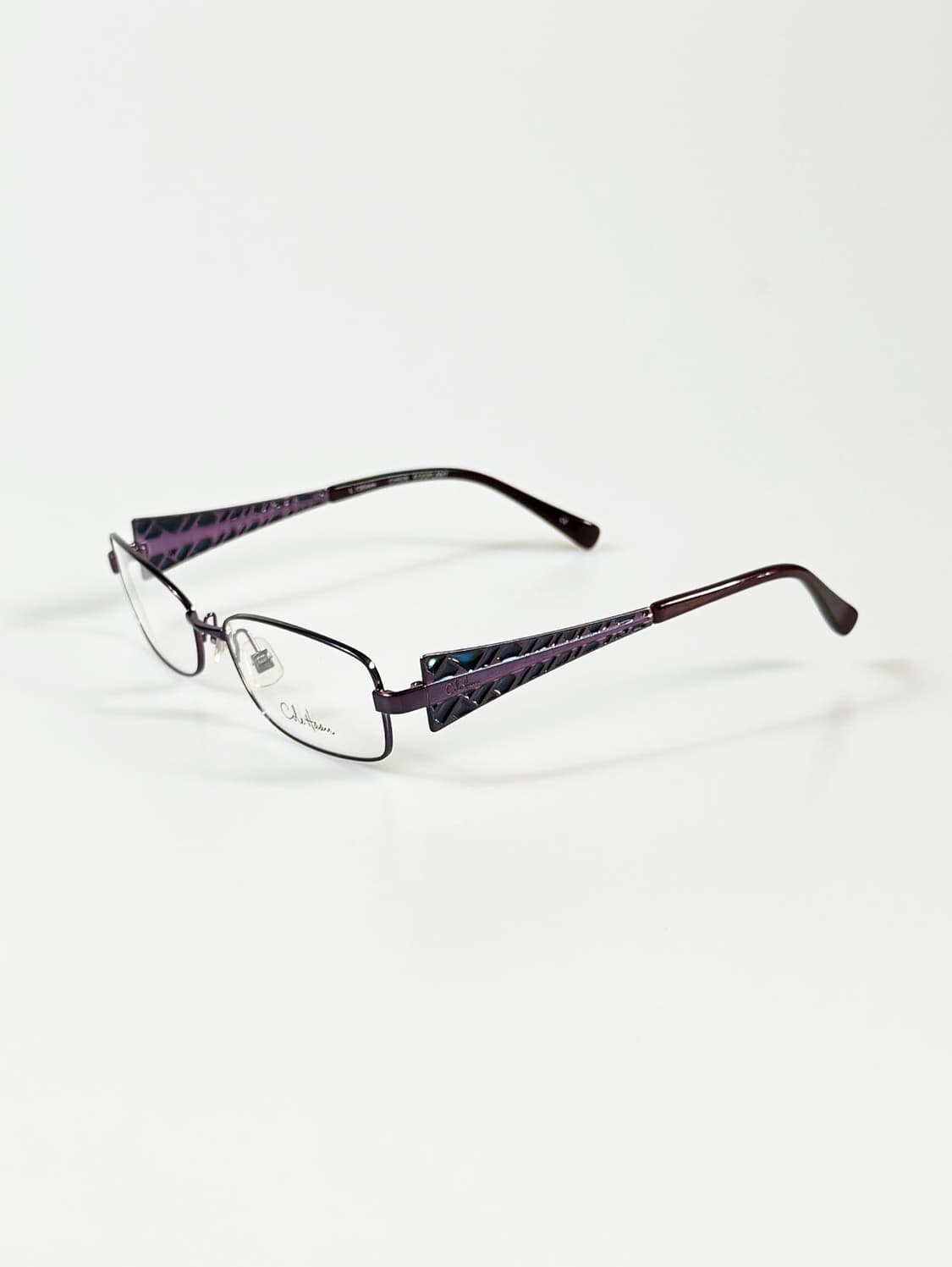 Cole Haan 슬림 스퀘어 딥퍼플 메탈 프레임 빈티지 안경 상품이미지3