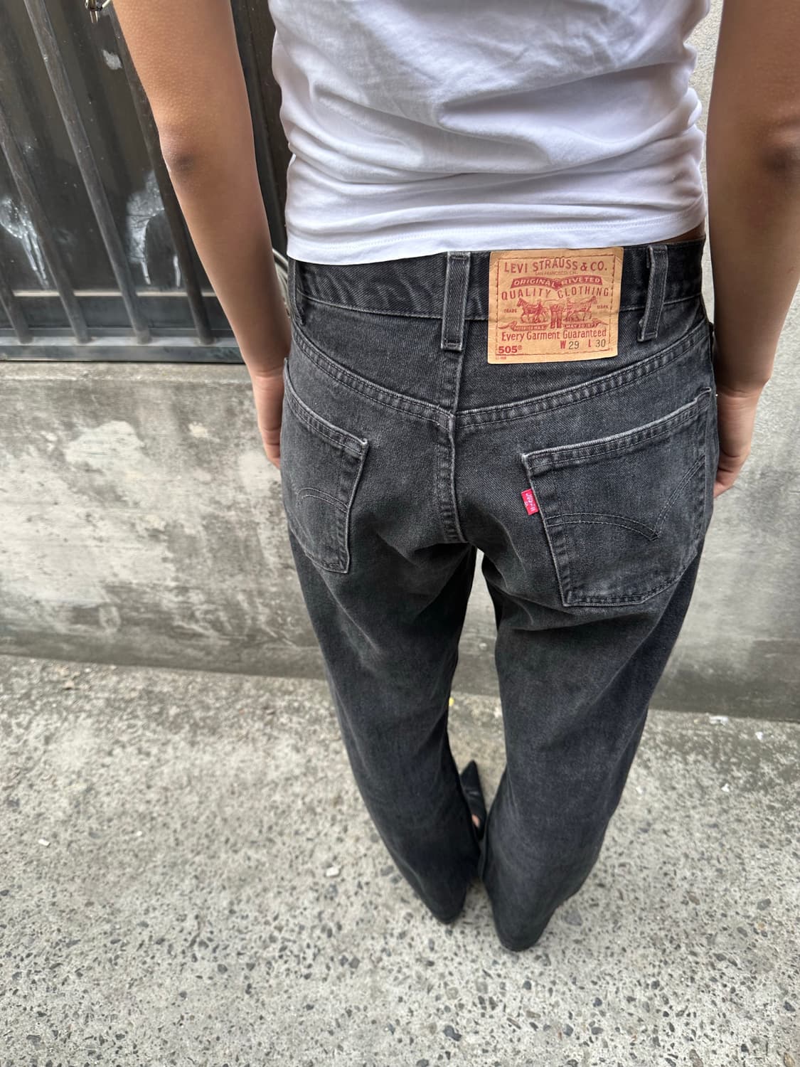 00s USA 리바이스 505 흑청  상품이미지7