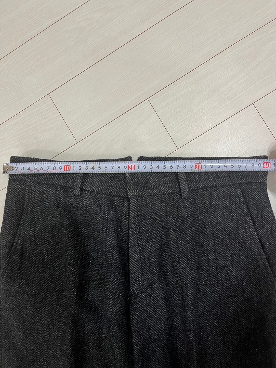 부기홀리데이 울 헤링본 팬츠 M 상품이미지7