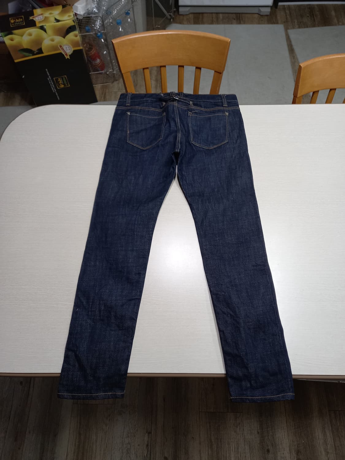 32 새상품 Swallow Kor 생지 스판 슬림일자 진청 32-346 상품이미지2