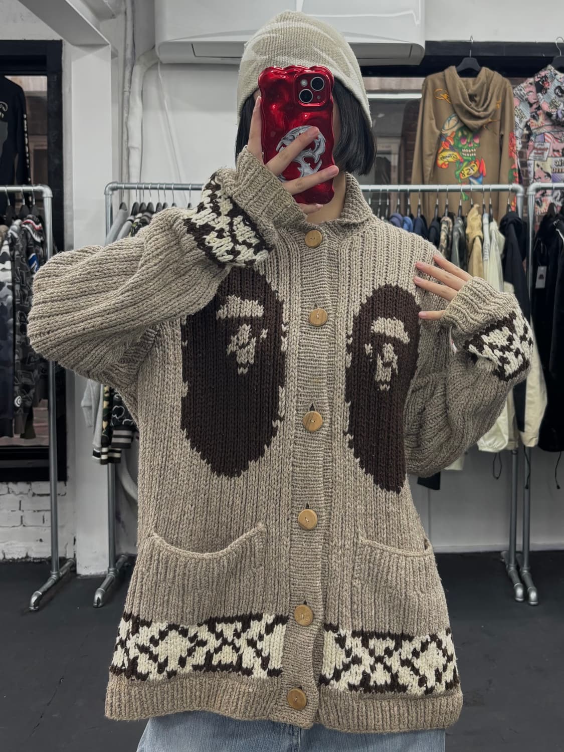 베이프 빅사루 코위찬 가디건 상품이미지3