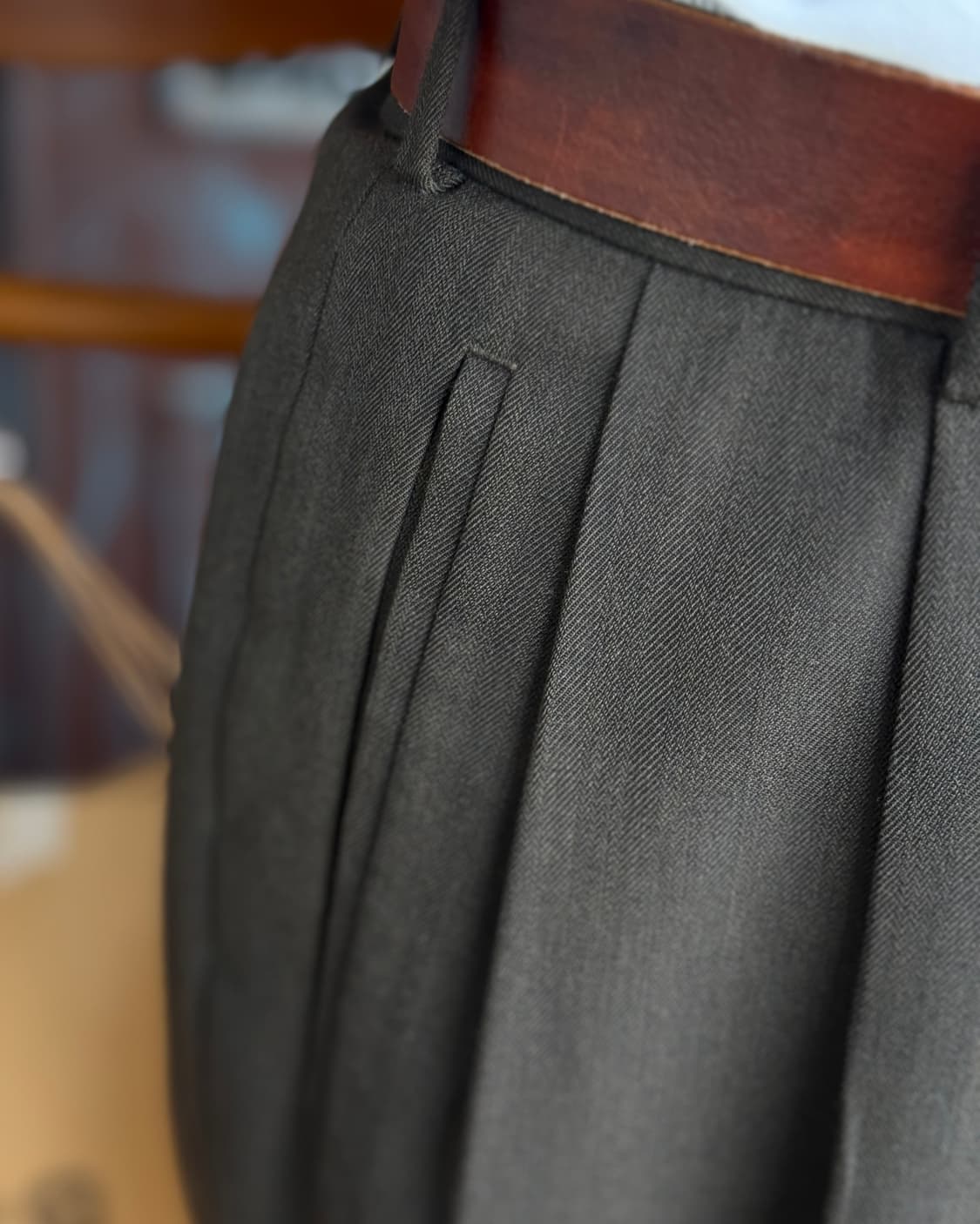 90-00‘s Le Collezioni 스트럭쳐 울 투턱 트라우저 36 상품이미지9